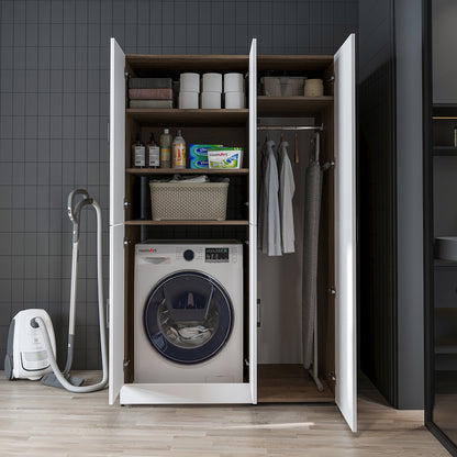 Roomart wasmachinekast DORA-II, 115 cm, voor wasmachine en droger, in 5 kleuren