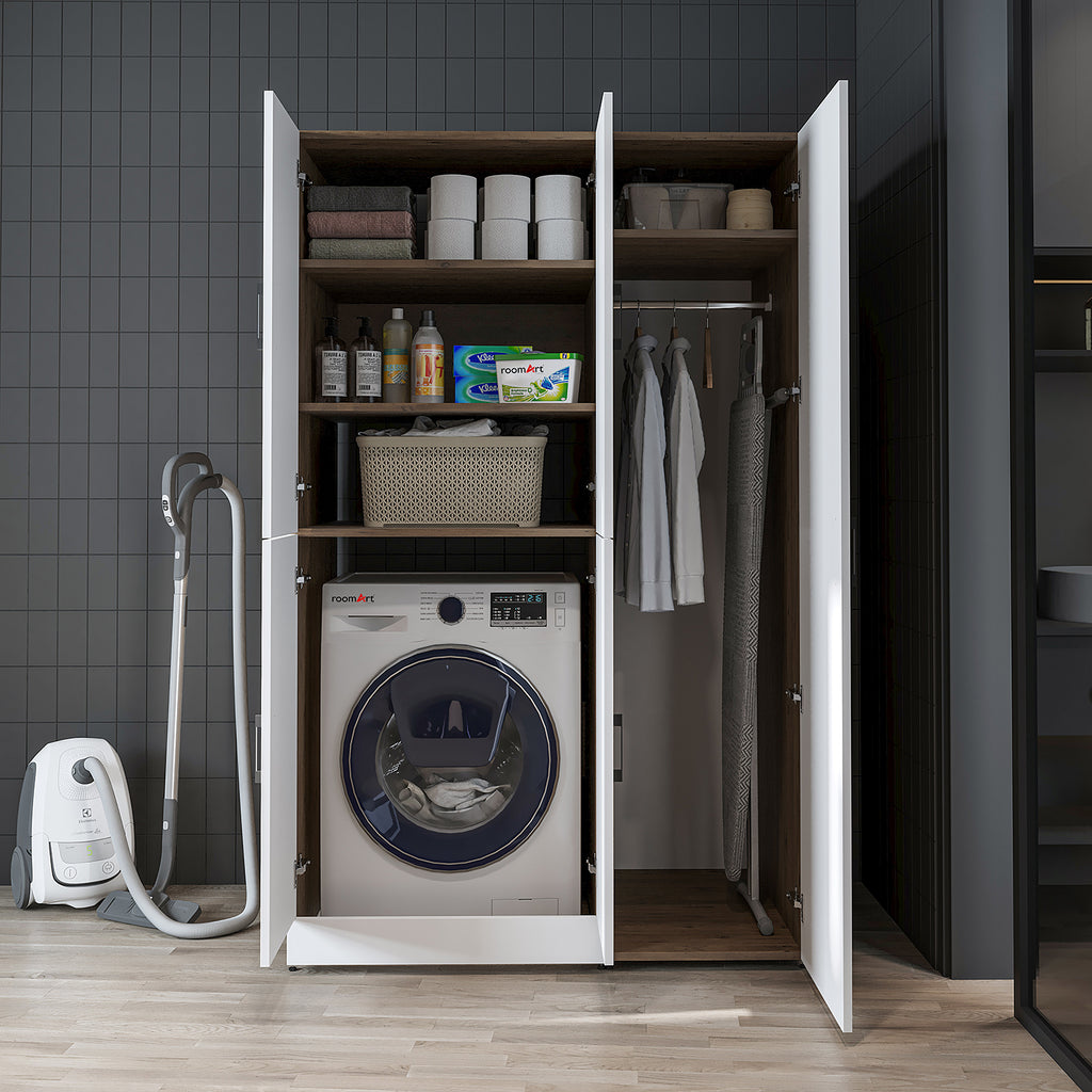 Roomart wasmachinekast DORA-II, 115 cm, voor wasmachine en droger, in 5 kleuren