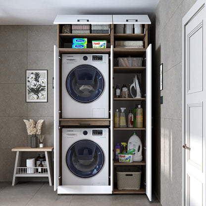 Roomart wasmachinekast DORA-I, 115 cm, voor wasmachine en droger met hoge kast, in 5 kleuren
