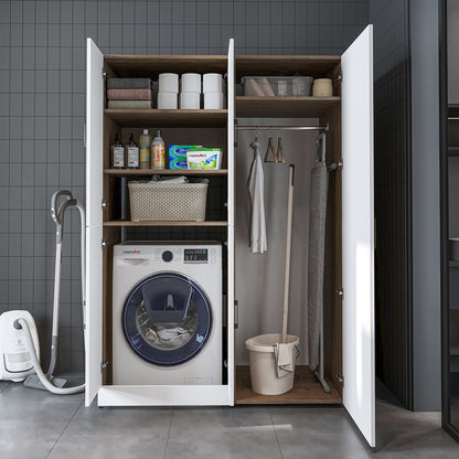 Roomart wasmachinekast DORA-II, 130 cm, voor wasmachine en droger, in 5 kleuren