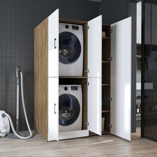 Roomart wasmachinekast DORA-II, 115 cm, voor wasmachine en droger, in 5 kleuren