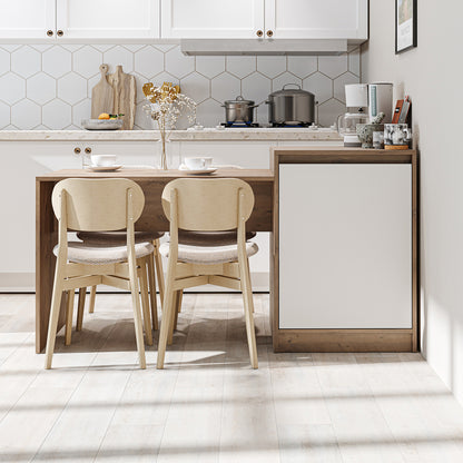 Roomart keukeneiland MILANO, 160 cm, met eettafel en opbergruimte, in 4 kleuren