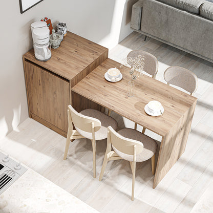 Roomart keukeneiland MILANO, 160 cm, met eettafel en opbergruimte, in 4 kleuren
