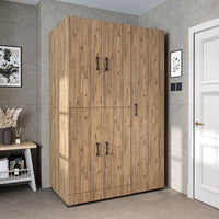 Roomart Waschmaschinenschrank " DORA SET" für Trockner & Waschmaschine, 115 cm breit, in 4 Farben, mit Türen & Ausziehbrett • Weiß • Weiß Eiche • Anthrazit Eiche • Eiche - waschmaschinenschrank, waschmaschinenregal, waschturm, schrank, weiß, waschmaschine