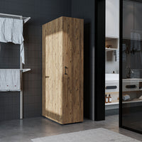 Roomart • DORA Hochschrank 45cm Breit • Weiß • Weiß Eiche • Eiche • Anthracit Eiche - waschmaschinenschrank, waschmaschinenregal, waschturm, schrank, weiß, waschmaschinen, unterschrank, waschmaschine, trockner, haushaltsschrank, schränke, badschrank, hoch
