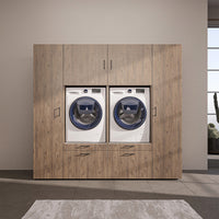 Roomart wandmeubel SERIE 2, 224 cm, voor 2 apparaten met 2 hoge kasten, in 3 kleuren