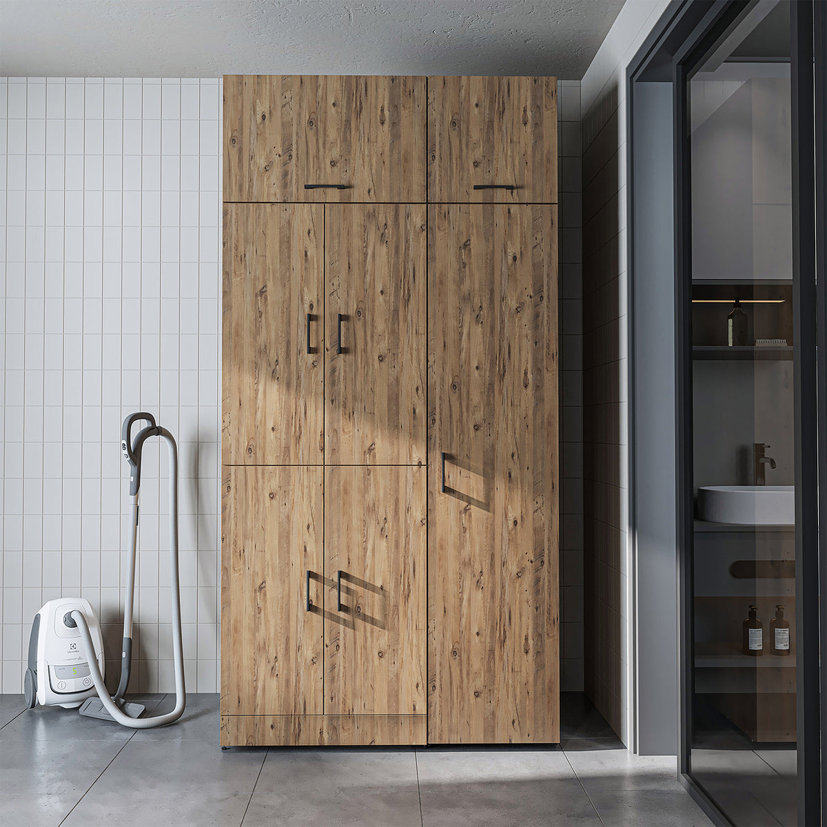 Roomart wasmachinekast DORA-II, 115 cm, voor wasmachine en droger, in 5 kleuren