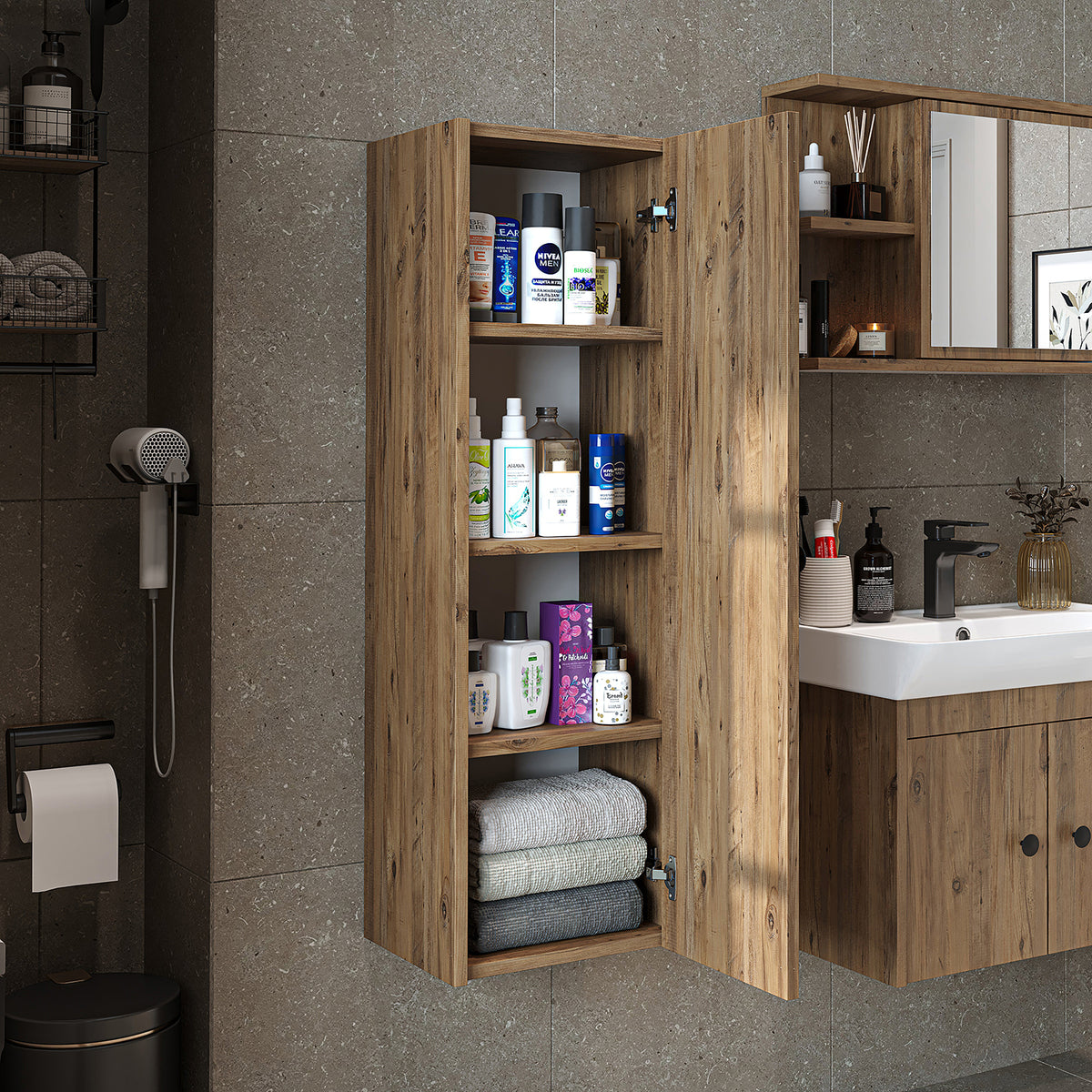 Roomart badkamermeubel ADA, 110 cm, wandhangend met soft-close-deur, in 4 kleuren