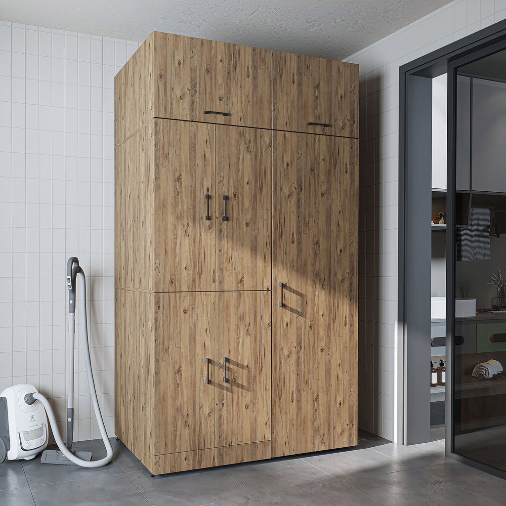 Roomart wasmachinekast DORA-II, 130 cm, voor wasmachine en droger, in 5 kleuren