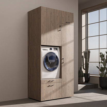 Roomart wasmachinekast SERIE 2, 112 cm, met hoge kast en uittrekplank, in 3 kleuren