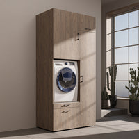 Roomart wasmachinekast SERIE 2, 112 cm, met hoge kast en uittrekplank, in 3 kleuren