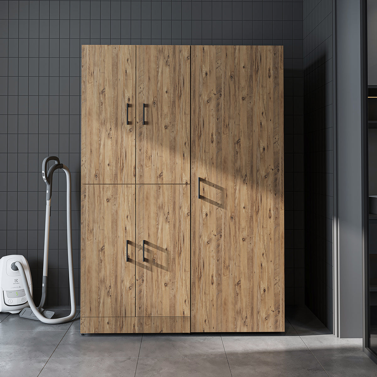 Roomart wasmachinekast DORA-II, 130 cm, voor wasmachine en droger, in 5 kleuren
