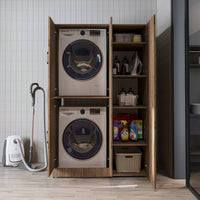 Roomart wasmachinekast DORA-II, 115 cm, voor wasmachine en droger, in 5 kleuren