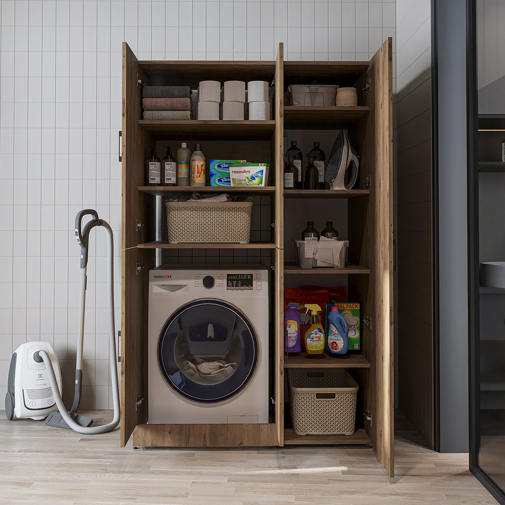 Roomart wasmachinekast DORA-II, 115 cm, voor wasmachine en droger, in 5 kleuren