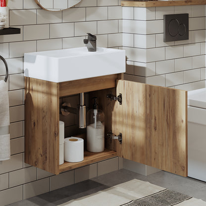 Roomart, MINI Unterschrank mit Waschbecken 50cm Gäste WC Badezimmer Möbel in 5 Farben - und, spiegelschrank, günstige, sets, mobel, ohne, siphon, keramik, badmöbelset, badmobelsets, landhausstil, standwaschtisch, standwaschbecken, badschrank, aufsatzbecke