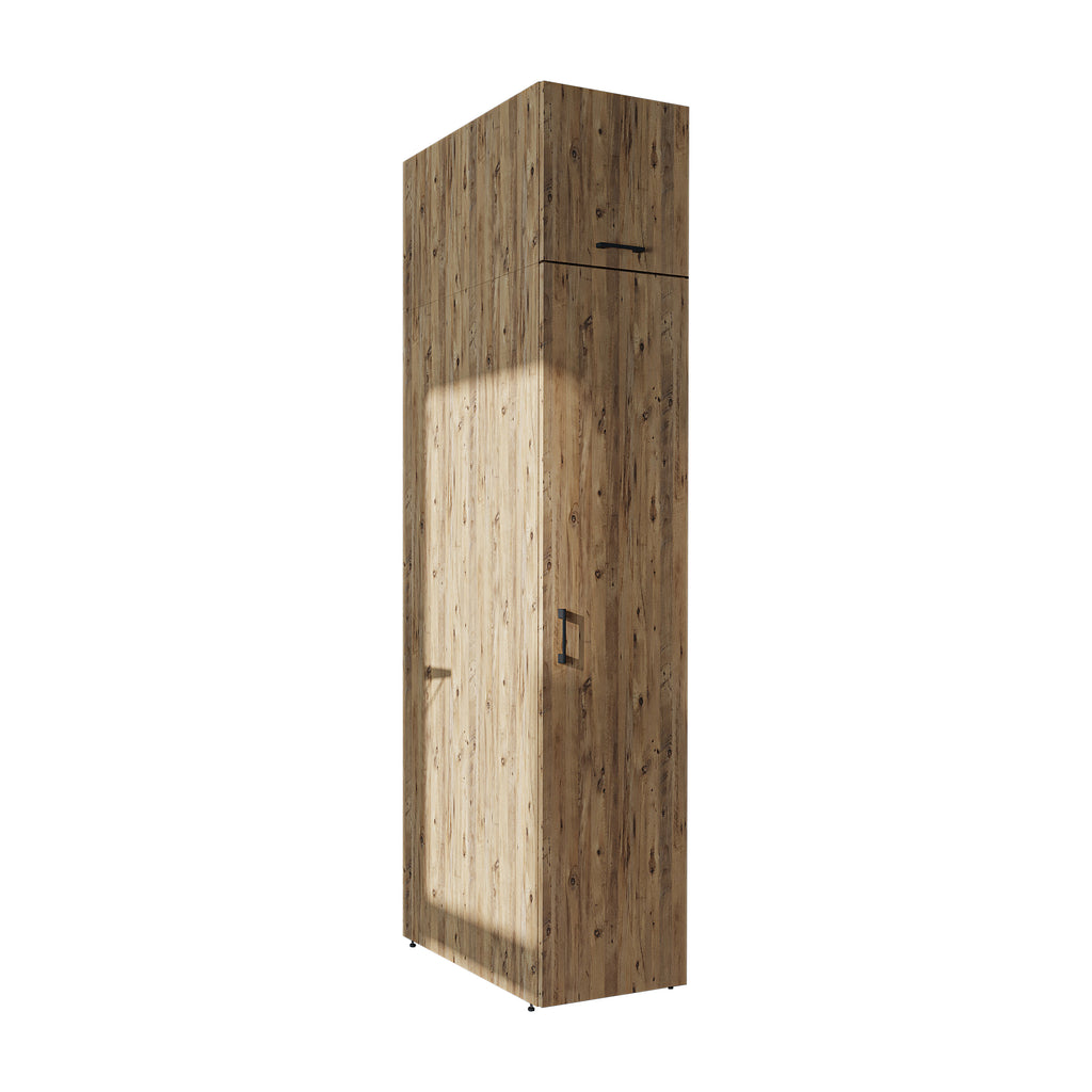 Roomart • DORA Hochschrank 45cm Breit • Weiß • Weiß Eiche • Eiche • Anthracit Eiche - waschmaschinenschrank, waschmaschinenregal, waschturm, schrank, weiß, waschmaschinen, unterschrank, waschmaschine, trockner, haushaltsschrank, schränke, badschrank, hoch