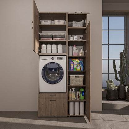 Roomart wasmachinekast SERIE 2, 112 cm, met hoge kast en uittrekplank, in 3 kleuren