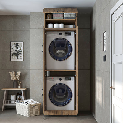 Roomart wasmachinekast DORA-II, 70 cm, voor wasmachine en droger, in 5 kleuren