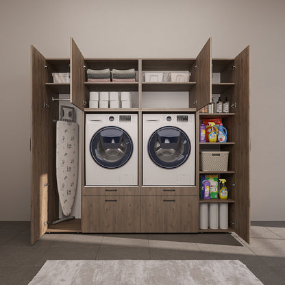 Roomart wandmeubel SERIE 2, 224 cm, voor 2 apparaten met 2 hoge kasten, in 3 kleuren