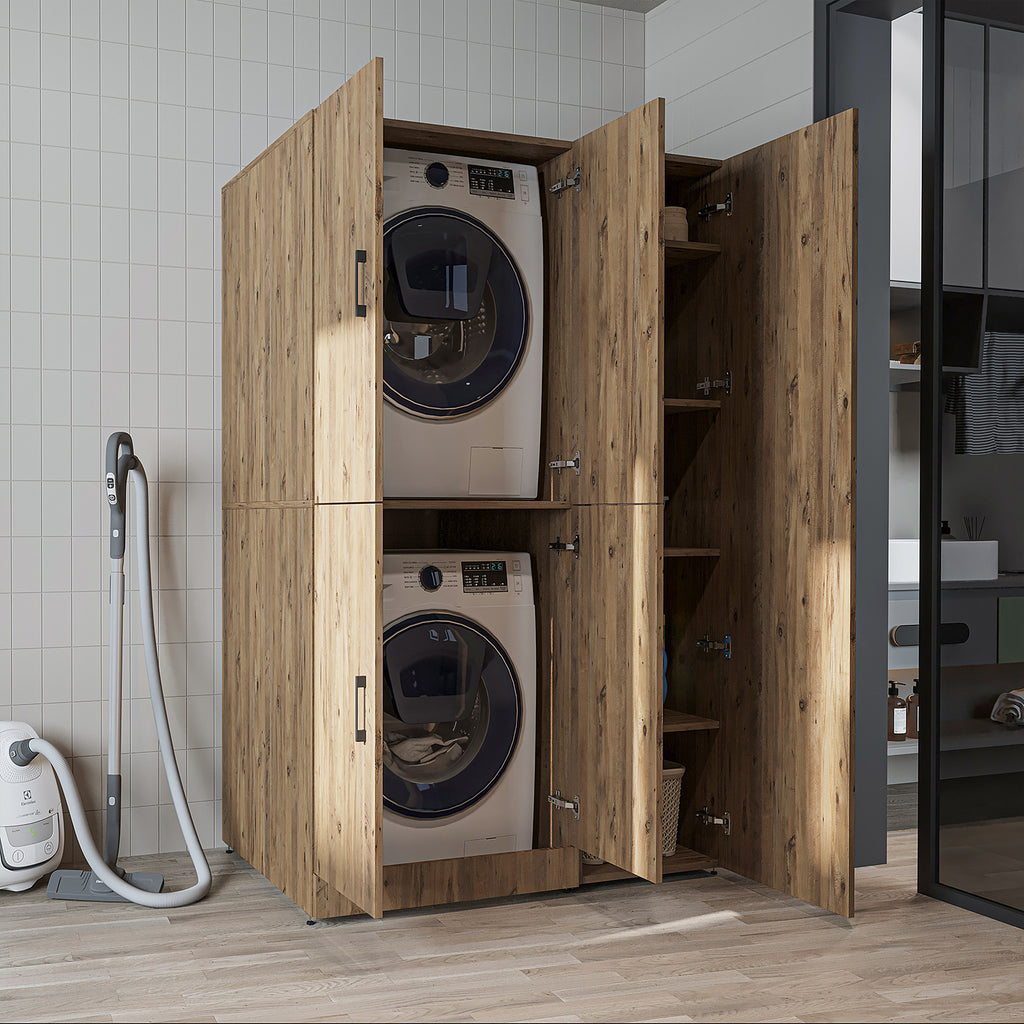 Roomart wasmachinekast DORA-II, 115 cm, voor wasmachine en droger, in 5 kleuren