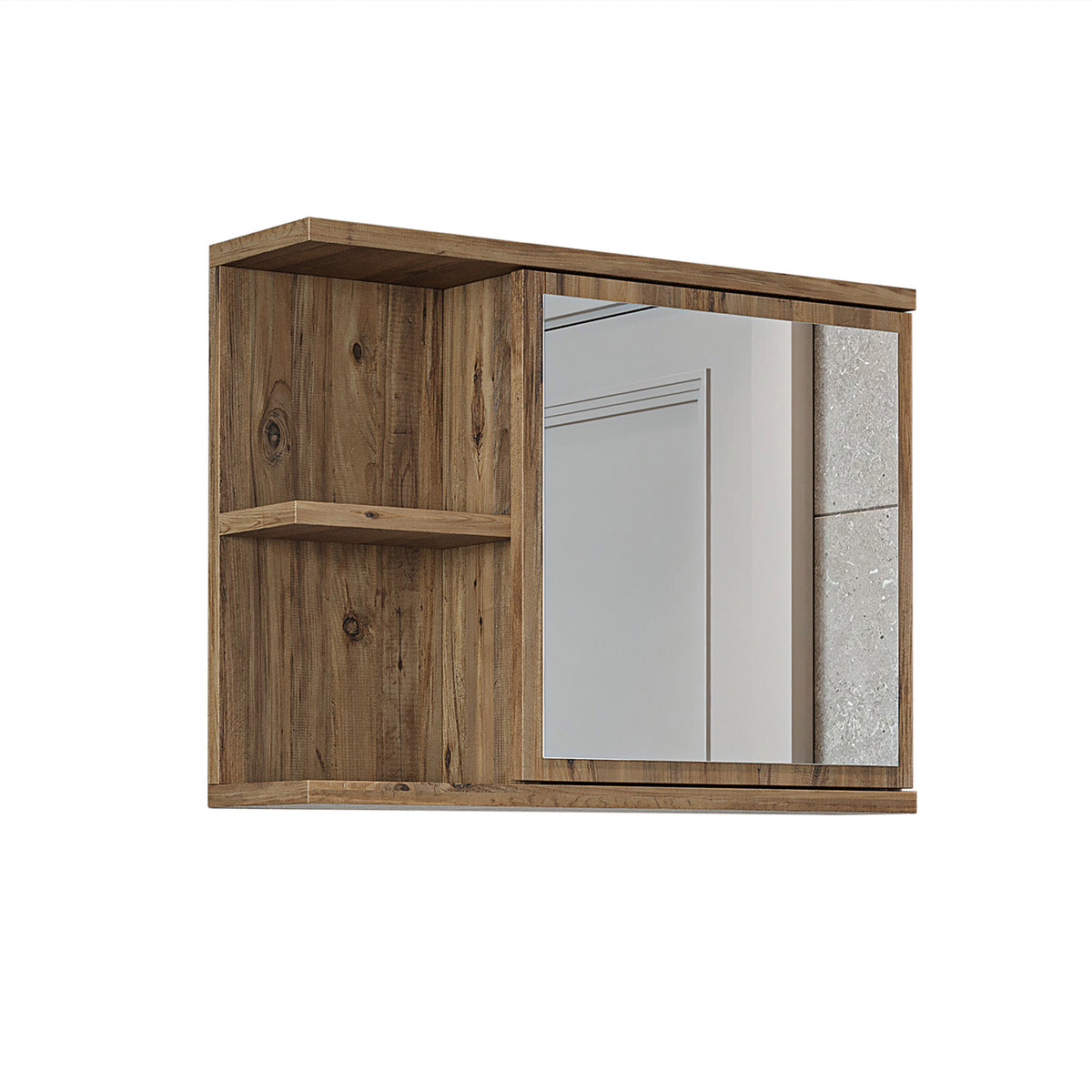 Roomart spiegelkast ADA, 60 cm, met open schap en soft-close-deur, in 4 kleuren