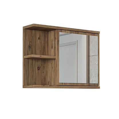 Roomart spiegelkast ADA, 60 cm, met open schap en soft-close-deur, in 4 kleuren