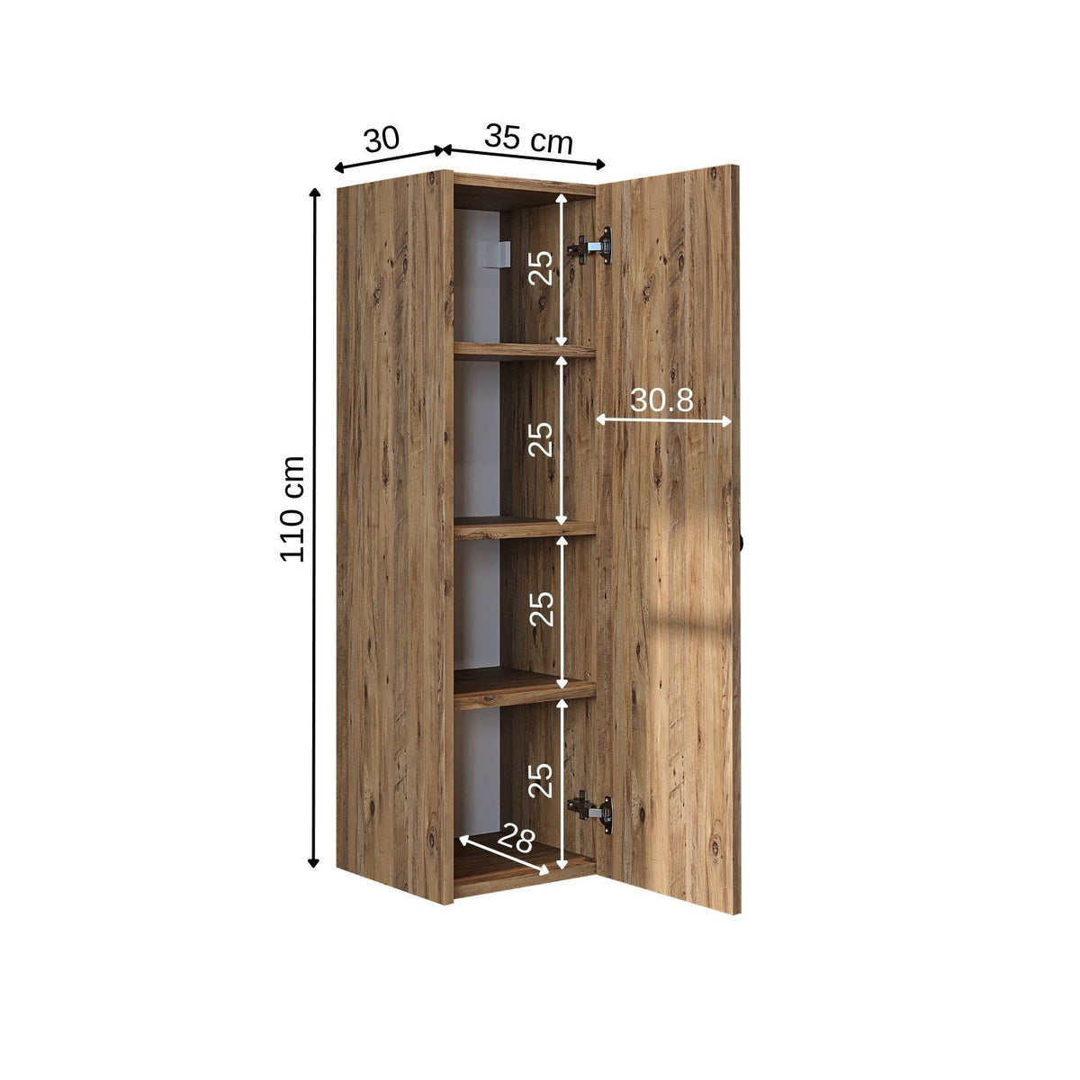 Roomart badkamermeubel ADA, 110 cm, wandhangend met soft-close-deur, in 4 kleuren