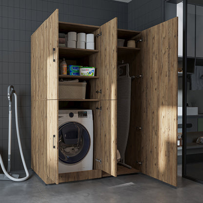 Roomart wasmachinekast DORA-II, 130 cm, voor wasmachine en droger, in 5 kleuren