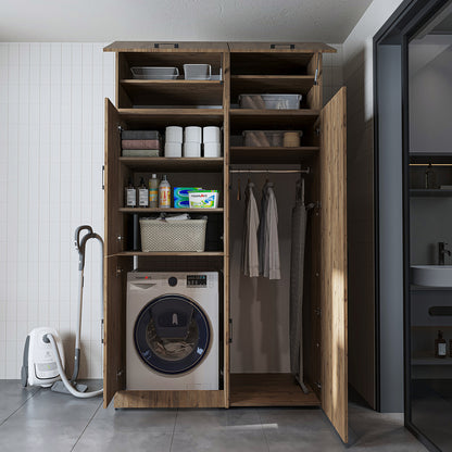 Roomart wasmachinekast DORA-II, 130 cm, voor wasmachine en droger, in 5 kleuren