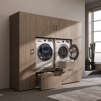 Roomart wandmeubel SERIE 2, 224 cm, voor 2 apparaten met 2 hoge kasten, in 3 kleuren