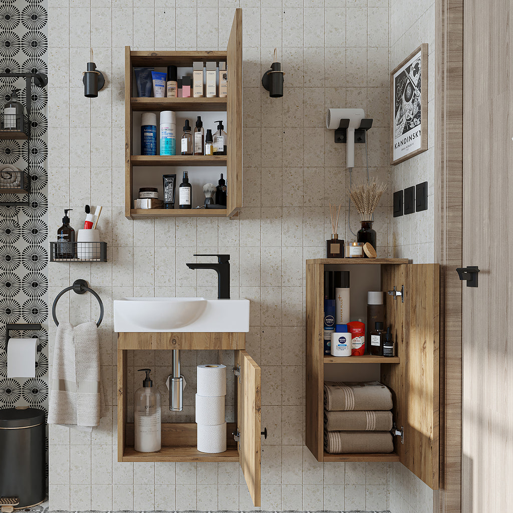 Badmöbelset • PUNTO • Unterschrank mit Waschbecken • Badezimmer Möbel • Gäste WC - badezimmerschrank, waschbecken, badezimmermöbel, badschrank, badezimmer, mit, unterschrank, badmöbel, set, waschtisch, möbel, badezimmermãbel, bad, badezimmerschränke, schm