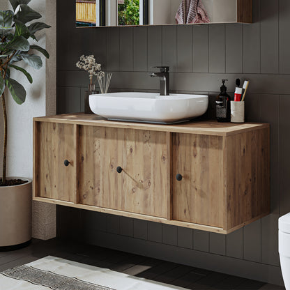 Roomart Badezimmermöbel GUSTO 120 cm – Keramik Waschbecken &/oder Unterschrank – Modernes Design – Varianten wählbar – Eiche oder Weiß badezimmerschrank, waschbecken, badezimmermöbel, badschrank, badezimmer, mit, unterschrank, badmöbel, set, waschtisch, m