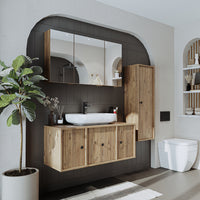 Roomart badmeubelset GUSTO 105 cm, 4-delig met keramische wastafel en spiegelkast in 2 kleuren