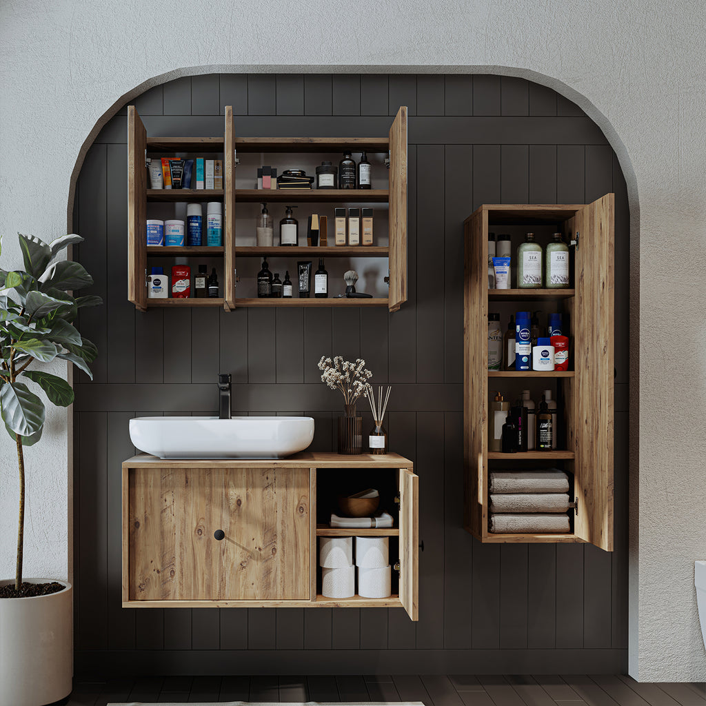 Roomart Badezimmermöbel Set GUSTO 90 cm 4 Teilig mit Keramik Waschbecken Roomart Badezimmermöbel Set GUSTO 90 cm 4 Teilig mit Keramik Waschbecken - badezimmerschrank, waschbecken, badezimmermöbel, badschrank, badezimmer, mit, unterschrank, badmöbel, set, 