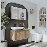 Roomart Badezimmerspiegelschrank "Gusto“ – 75/90/105 cm – in Weiß oder Eiche – moderner Badschrank mit Spiegel Roomart Badezimmerspiegelschrank "Gusto“ – 75/90/105 cm – in Weiß oder Eiche – moderner Badschrank mit Spiegel-  badezimmerspiegelschrank, mirro