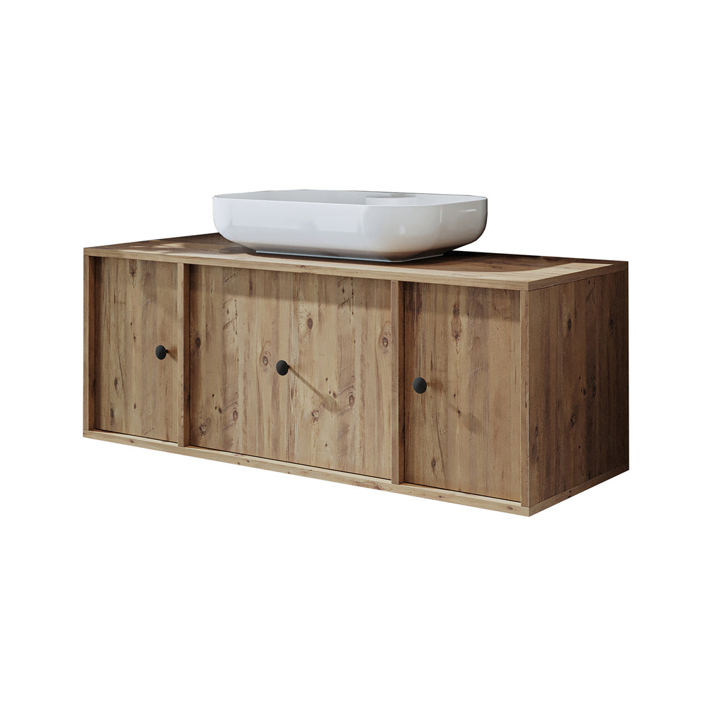 Roomart Badezimmermöbel GUSTO 120 cm – Keramik Waschbecken &/oder Unterschrank – Modernes Design – Varianten wählbar – Eiche oder Weiß badezimmerschrank, waschbecken, badezimmermöbel, badschrank, badezimmer, mit, unterschrank, badmöbel, set, waschtisch, m