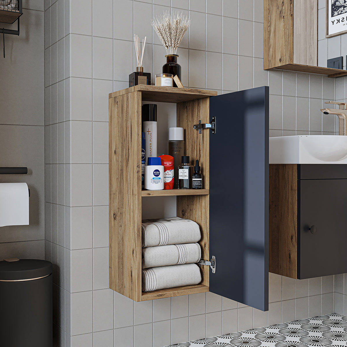 Roomart badmeubelset PUNTO, 46 cm, smalle gastentoiletset met spiegelkast, in 4 kleuren