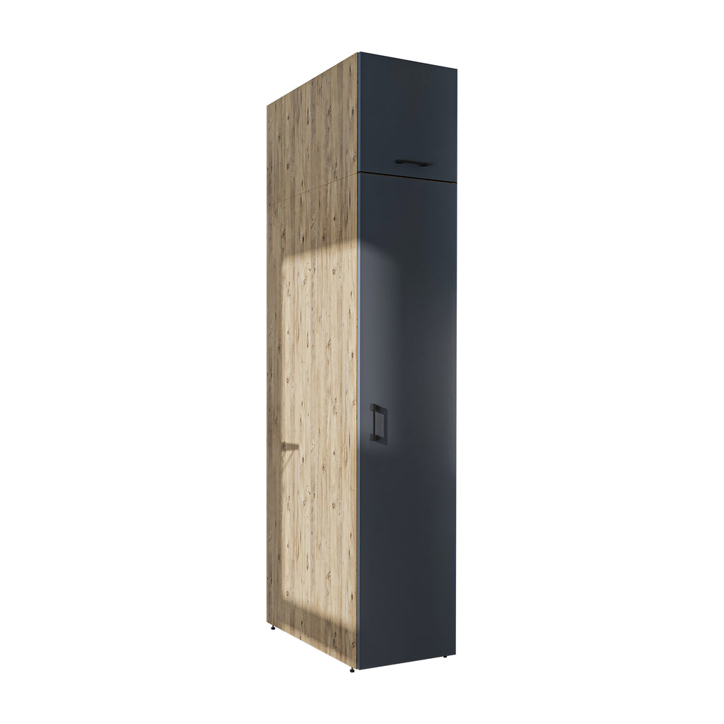 Roomart • DORA Hochschrank 45cm Breit • Weiß • Weiß Eiche • Eiche • Anthracit Eiche - waschmaschinenschrank, waschmaschinenregal, waschturm, schrank, weiß, waschmaschinen, unterschrank, waschmaschine, trockner, haushaltsschrank, schränke, badschrank, hoch
