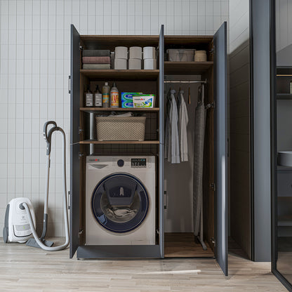 Roomart wasmachinekast DORA-II, 115 cm, voor wasmachine en droger, in 5 kleuren