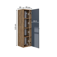 Roomart badkamermeubel ADA, 110 cm, wandhangend met soft-close-deur, in 4 kleuren