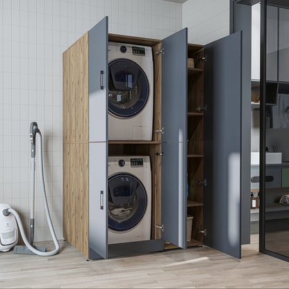 Roomart wasmachinekast DORA-II, 115 cm, voor wasmachine en droger, in 5 kleuren