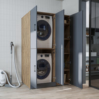 Roomart wasmachinekast DORA-II, 115 cm, voor wasmachine en droger, in 5 kleuren