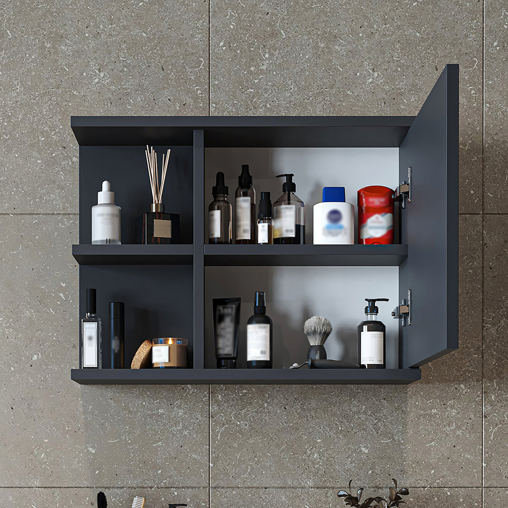 Roomart spiegelkast ADA, 60 cm, met open schap en soft-close-deur, in 4 kleuren