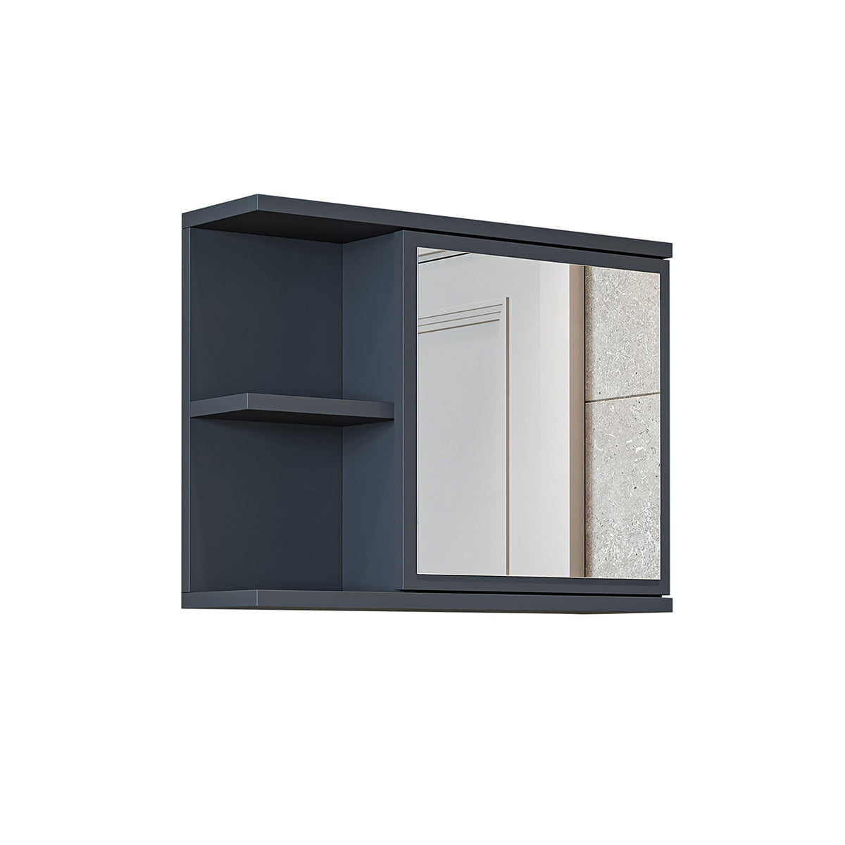 Roomart spiegelkast ADA, 60 cm, met open schap en soft-close-deur, in 4 kleuren