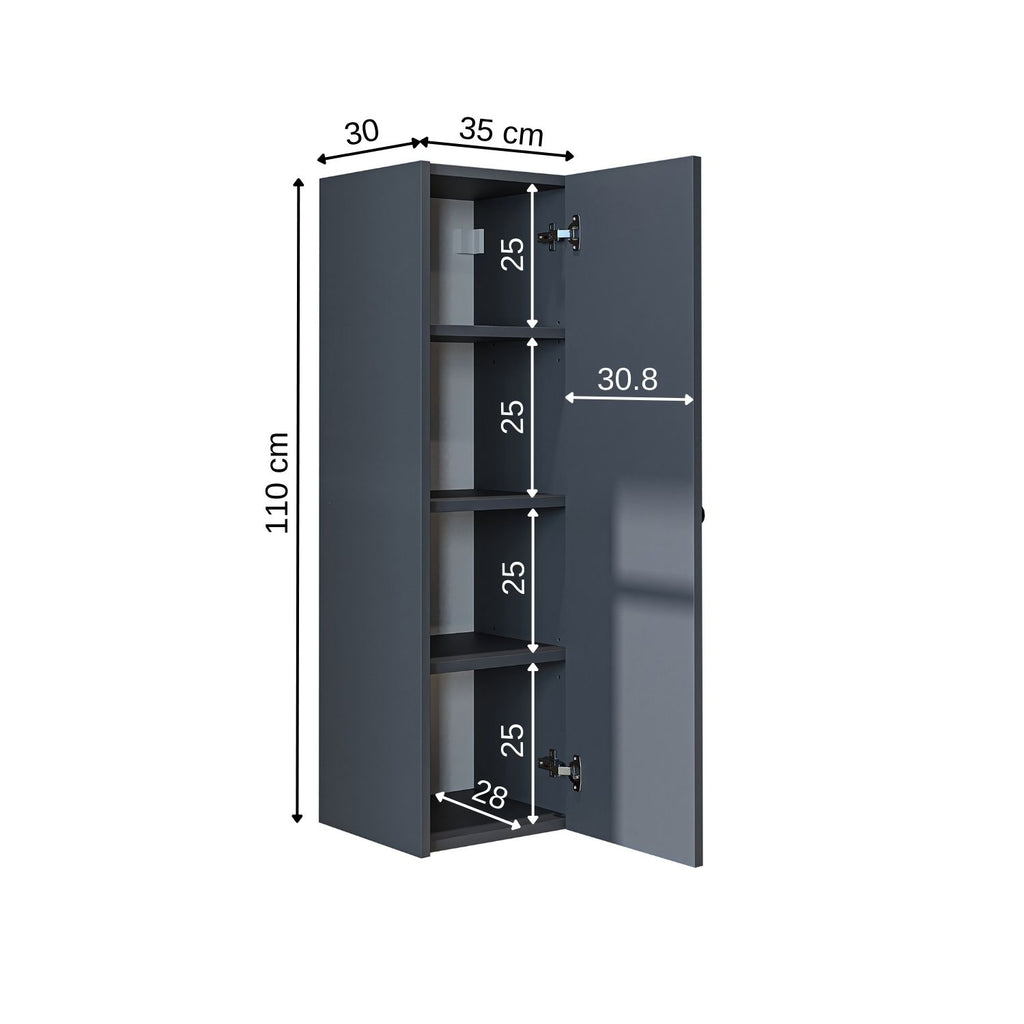Roomart badkamermeubel ADA, 110 cm, wandhangend met soft-close-deur, in 4 kleuren