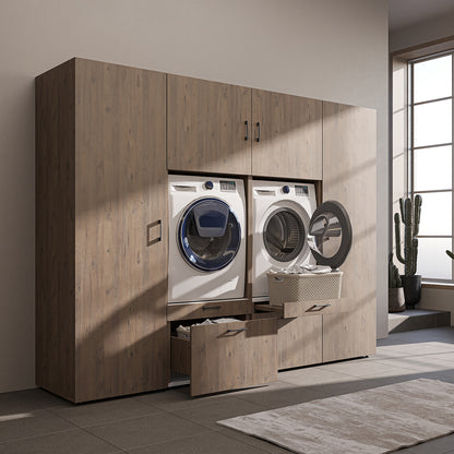 Roomart wandmeubel SERIE II, 254 cm, voor 2 apparaten met 2 hoge kasten, in 3 kleuren