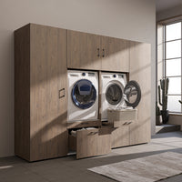 Roomart wandmeubel SERIE II, 254 cm, voor 2 apparaten met 2 hoge kasten, in 3 kleuren