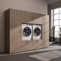 Roomart wandmeubel SERIE II, 254 cm, voor 2 apparaten met 2 hoge kasten, in 3 kleuren