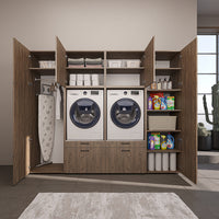 Roomart wandmeubel SERIE II, 254 cm, voor 2 apparaten met 2 hoge kasten, in 3 kleuren