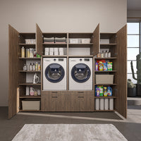 Roomart wandmeubel SERIE II, 254 cm, voor 2 apparaten met 2 hoge kasten, in 3 kleuren